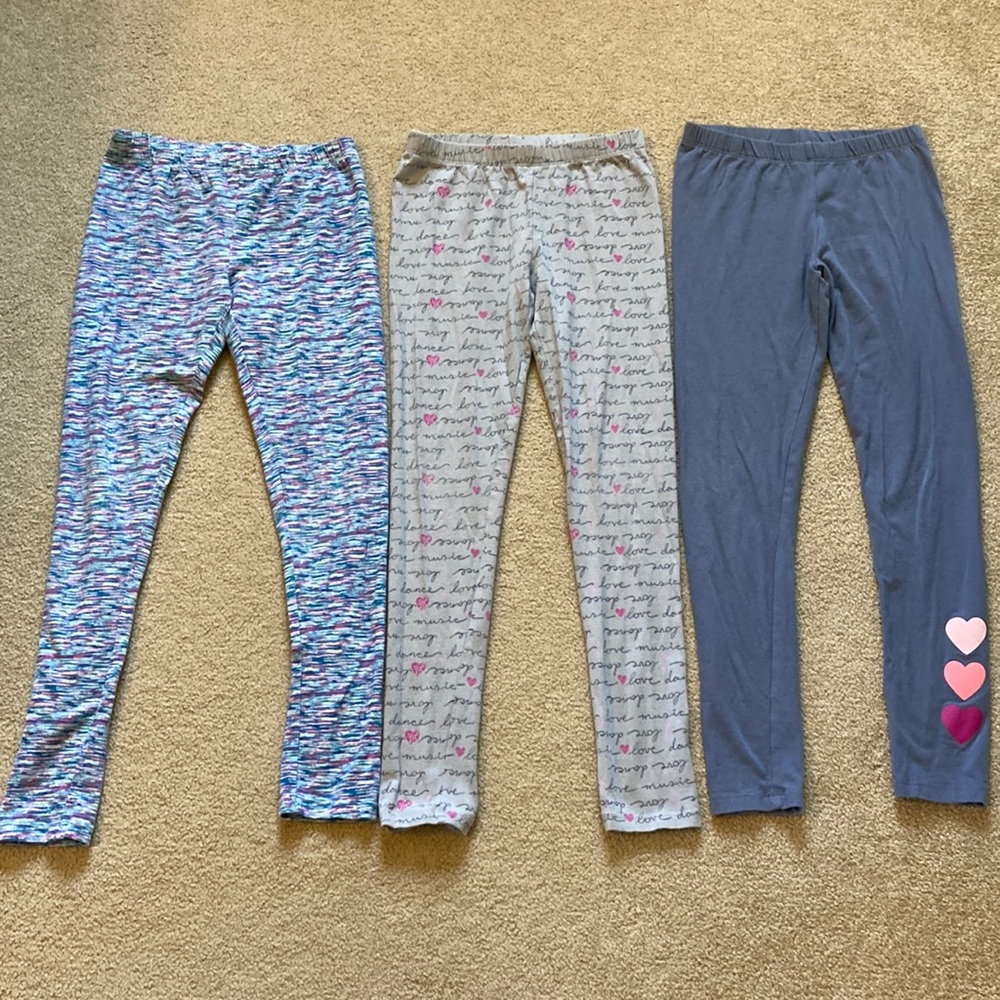 Three pairs of girls Gymboree leggings